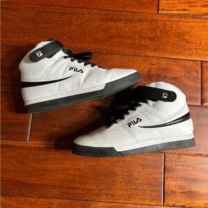 Black and White Fila Shoes